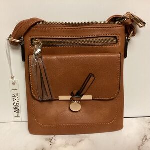 $30 Mali + Lili: Sandie Crossbody. Tan Vegan Leather Brand New w tags SALE!